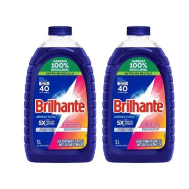 Imagem de Kit 2 Sabão Líquido Brilhante Limpeza Total 3l