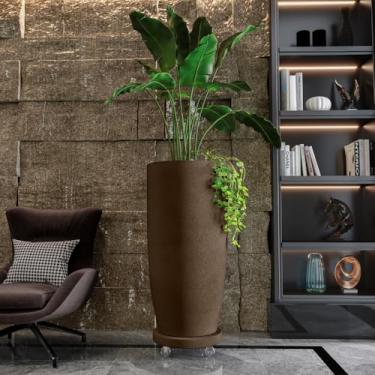 Imagem de Kit Vaso Cone Riscatto Grande com Suporte de Rodinhas Gel (Ferrugem (Marrom))