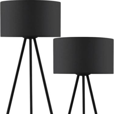 Imagem de Abajur Luminária Mesa 48 E 75Cm Tripé Altura Regulável Metal