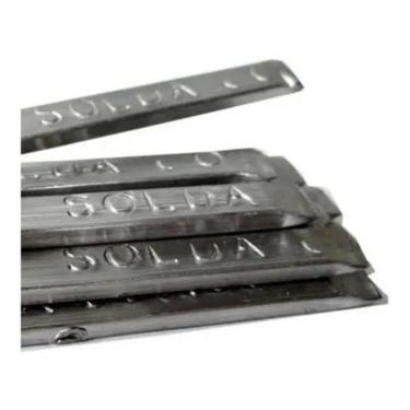 Imagem de 2X 08 Barras Vareta Verga Estanho Solda 50X50 Aprox. 500G Co