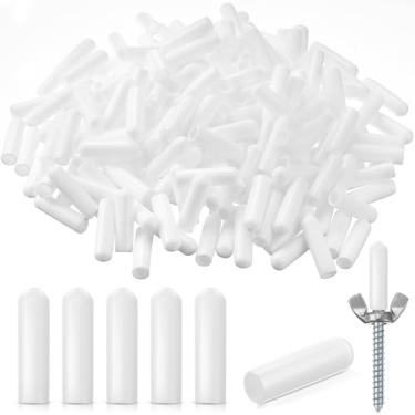Imagem de Maasechs 300 peças 1/10.2 cm x 2.5 cm Hurricane Shutter Hardware Screw Protector Caps 6 mm Anchors Covers for Window White Covers End of Screw Bolts for Storm Hurricane Shutters Windows Exterior