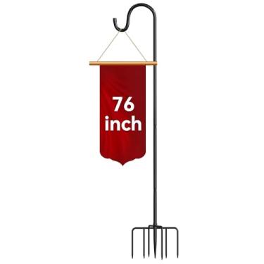 Imagem de anyperfect Lanterna ajustável de 196 cm e gancho de pastor – Gancho de jardim resistente ao ar livre para lanternas, luzes solares, luzes de cordão, cestos suspensos, vasos de plantas, alimentadores