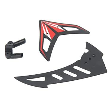 Imagem de Domary Conjunto de Asa Traseira, Tampa de Motor de Cauda de Plástico para Wltoys V912 Helicópteros RC, Leve e Resistente, Melhorar o Desempenho, Instalação Fácil, Preto, para Wltoys