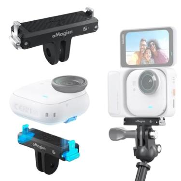 Imagem de Coyktonty Suporte de liberação rápida/adaptador magnético para câmera Insta -360 Go Ultra, adaptador de montagem ABS para tripés e bastões de selfie, vlogging