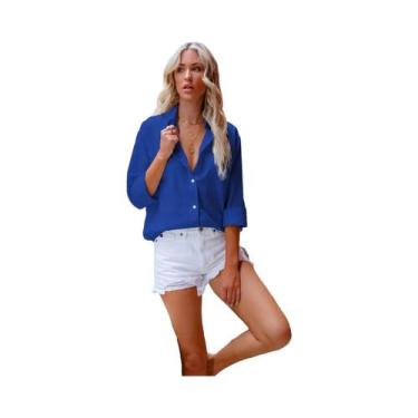 Imagem de Camisa Feminina Vintage Harajuku - Manga Longa em Algodão e Linho, BR-