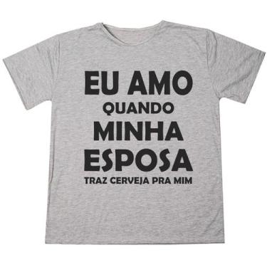 Imagem de Camiseta Masculina Frase Engraçada  Eu Amo Adulto Ótimo Acabamento e D
