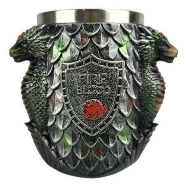 Imagem de Caneca Dragão 3D Game Of Thrones Em Aço Inox E Resina 400Ml