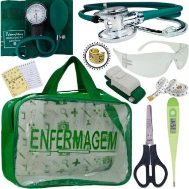 Imagem de Kit Enfermagem Aparelho De Pressão Pamed Completo - Love Saude, VERDE 
