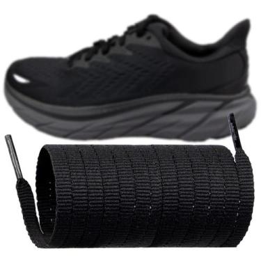 Imagem de Cadarços Endoto para tênis de corrida HOKA ONE ONE pretos 100% poliést