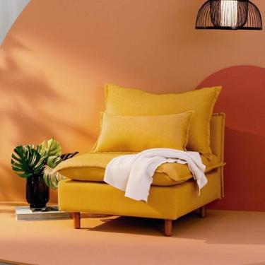 Imagem de Sofá Modular com Encosto Pé Madeira Sôma CabeCasa MadeiraOriginals - C