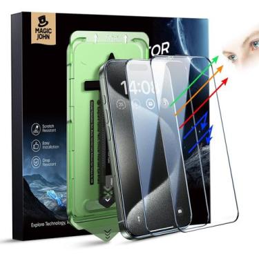 Imagem de Protetor de tela MAGIC JOHN para iPhone 15 Pro 6.1", pacote com 2