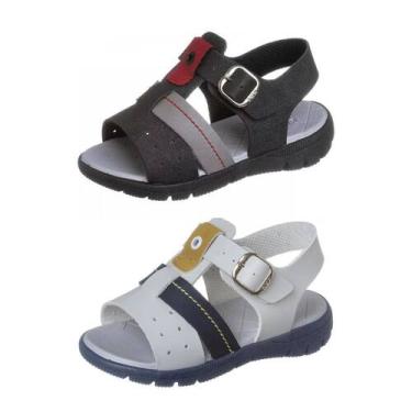 Imagem de Kit 2 Sandálias Infantil Papete Confortável Meninos Sola Macia - Redma