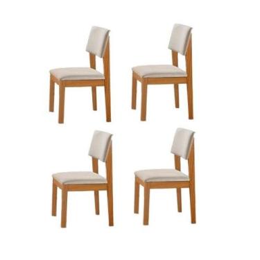 Imagem de Kit 4 Cadeiras para Mesa de Jantar Estofada Turim LJ Móveis