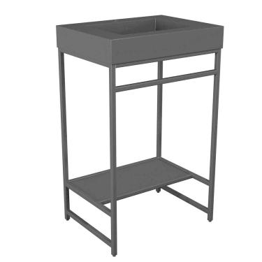 Imagem de Gabinete Banheiro Ferro Iron Black 60x45cm Cuba Rennes Preto Fosco