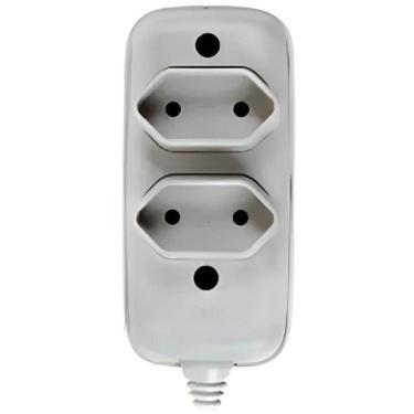 Imagem de Tomada Em Barra Dupla 2p 10a 250v Cinza - 1632 - Ilumi