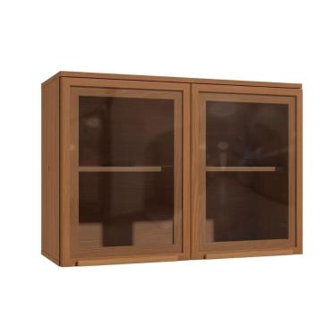 Imagem de Armário Aéreo p/ Cozinha Linna T732 c/ 2 Portas c/ Vidro 80cm Canela - Kappesberg