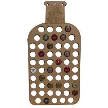 Imagem de Quadro Decorativo Porta Tampinhas Mdf Garrafa 25x50  - D'Rossi