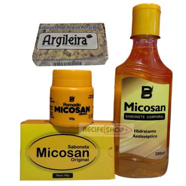 Imagem de Kit 1 Sabonete Líquido 1 Pomada Micosan 1 Sabonete Em Barra Micosan