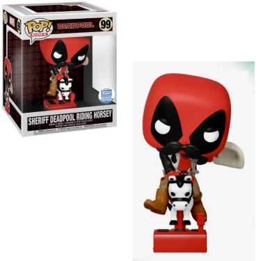 Imagem de Funko Pop Deadpool 99 Sheriff Deadpool Riding Horsey Limited