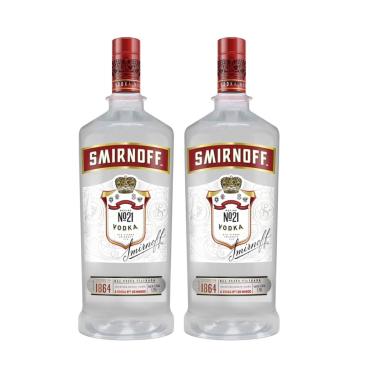 Imagem de Kit Vodka Smirnoff Red Garrafa 1,75L 2 unidades