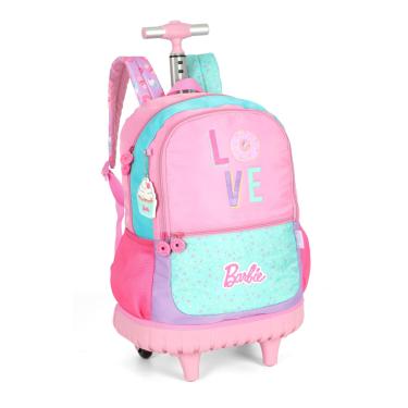 Imagem de Mochila Rodas Escolar Infantil Luxcel Barbie MC47692BB Rosa