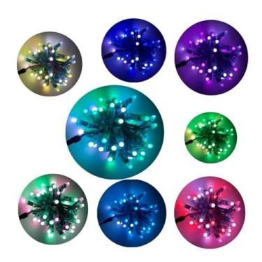 Imagem de Pisca Pisca Solar LED, 200 Lâmpadas Coloridas, 20 Metros, Decoração para Festas, Natal, Jardim, Varanda, Iluminação Interna e Externa