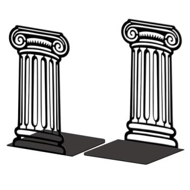 Imagem de Peacoblue Suportes de livros de metal para prateleiras, tampas de livros de estudo resistentes decorativas modernas para escritório, mesa, prateleira, sala 13,5 x 11 x 20 cm de ferro fundido simples