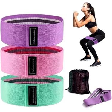Imagem de Kit 3 Faixas Elásticas De Exercício Hip Resistance Bands Academia Em Casa Treino Fisioterapia Alongamento Pilates Yoga Mini Band Resistência Tensão Anriderrapantes Fitness Pernas e Glúteos