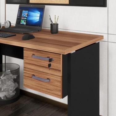 Imagem de Gaveteiro Para Mesa De Escritório 33cm Com Chave 2 Gavetas Multimóveis