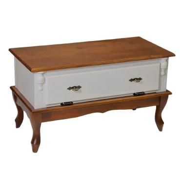 Imagem de Mesa De Centro Retangular 2 Portas Pés Luiz Xv - Nude Laca Com Tampo E Base Imbuia Glazer