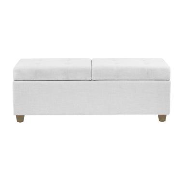 Imagem de Recamier Bau Paris 1,20M Suede Branco - Clique Decor
