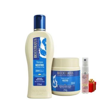 Imagem de Kit 1 Shampoo 1 Banho creme Brilho Natural Neutro 250 ml + Presente Lo