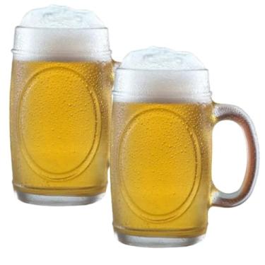 Imagem de Conjunto de 6 Copos de Cerveja em Vidro, Adequados para Bares, Restaurantes e Padarias, 350 ML(2 Unidades)