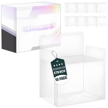 Imagem de DEDC Capa protetora de plástico ETB, capa protetora de plástico, empilhável, proteção UV, capa de plástico PET compatível com Elite Trainer Box Hobby Display Case