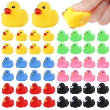 Imagem de Brinquedos de banho de borracha para pato LOUHUA 50PCS Mini Ducks Bulk