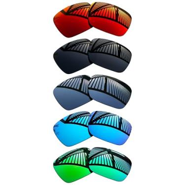 Imagem de MYCOURAG 4 pares de lentes de reposição para óculos de sol RayBan RW4012 Wayfarer (Gen 2) 50 mm - preto sólido + esmeralda + azul gelo + vermelho fogo + titânio