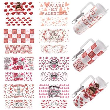 Imagem de DORSBABY Mini porta-chaves UV DTF, 16 folhas para o dia dos namorados, envoltórios UV DTF para hotel em branco, esfregar à prova d'água em transferências para artesanato