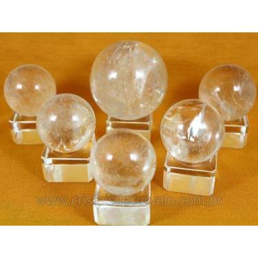 Imagem de 10 Esferas de Cristal Natural Quartzo 30 a 35 mm Tipo B - Atacado
