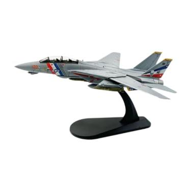 Imagem de MERIGLARE 1:100 F14D Modelo de aeronave Fighter Jet Modelo colecionáveis com base Avião de brinquedo para prateleira Sala de estar Escritório em casa Armário de