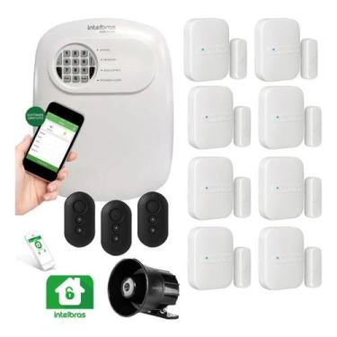 Imagem de Kit Alarme Intelbras Monitorado App Celular 8 Sensor Sem Fio