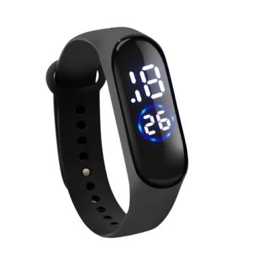 Imagem de Relógio Digital Esportivo Led Prova D’Água Pulso Pulseira De Silicone Resistente Juvenil Qualidade Premium Com Regulagem Preto