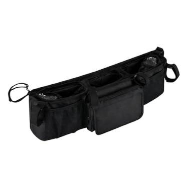 Imagem de YIJU Organizador universal para carrinho de bebê, prático, reutilizável e multifuncional com porta-copos.