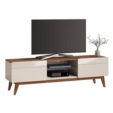 Imagem de Rack Classic 2g 1.8 Off White Com Freijó - Imcal Móveis