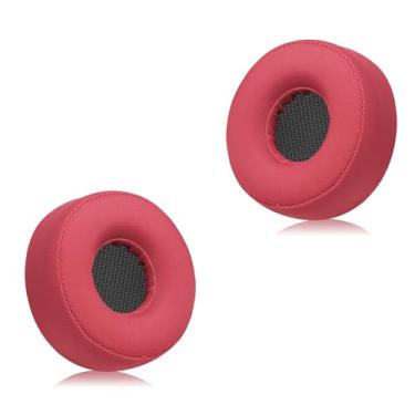 Imagem de Almofadas de reposição Joghaw para fones de ouvido - compatíveis com Sony WH-H800 | Almofadas de pano de seda gelada espessadas premium com espuma de memória macia para conforto - vermelho crepúsculo