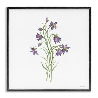 Imagem de Stupell Industries Arte giclée emoldurada preta botânica Soft Bluebells, design de Cindy Jacobs, 61 x 61 cm