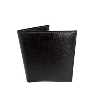 Imagem de Carteira masculina de couro com janela dobrável para identidade – 9 porta-cartões de crédito, bolso para moedas, bolso frontal para cartão de crédito, Marrom escuro, Carteira de couro masculina