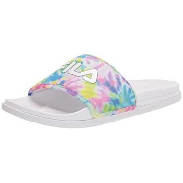 Imagem de Fila Sandália feminina Drifter Lux Tiedye Slide, Branco/Verde alface, azul etéreo, 8