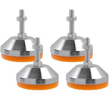 Imagem de LC LICTOP Pés niveladores M8 x 50 mm, capacidade de 997 kg, deslizadores giratórios ajustáveis para móveis, base antiderrapante de 5 cm, niveladores de pés de borracha para mesa, prateleiras, bancadas