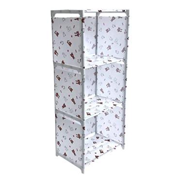 Imagem de Estante de Livros Cubo 3 Andares Multifuncional para Sapatos Brinquedos Plantas Verdes Decorações Quarto Sala Estudo Cozinha