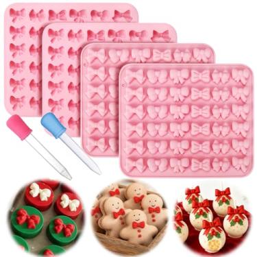 Imagem de Palksky Molde de silicone para chocolate, 4 peças, moldes de fondant de arco com 36 cavidades, moldes de goma para gomas, biscoitos, lanches de frutas, decoração de cupcake com 2 conta-gotas